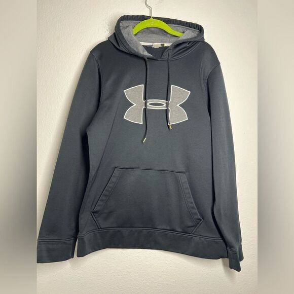 Under Armour Loose Fit Coldgear Hoodie Sweatshirt Black Women Size Small Logo - Picture 7 of 13